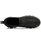 Mostelo® Mens Slip On Casual Outdoor Leather Walking Hiking Shoes V3688