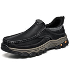 Mostelo® Mens Slip On Casual Outdoor Leather Walking Hiking Shoes V3689