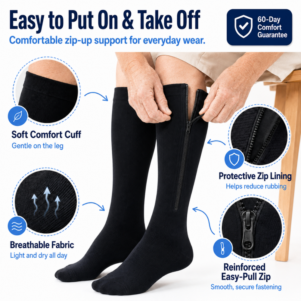 Zip-Up Compression Socks
