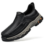 Mostelo® Mens Slip On Casual Outdoor Leather Walking Hiking Shoes V3689