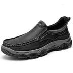 Mostelo® Mens Slip On Casual Outdoor Leather Walking Hiking Shoes V3672/V3673