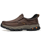 Mostelo® Mens Slip On Casual Outdoor Leather Walking Hiking Shoes V3689