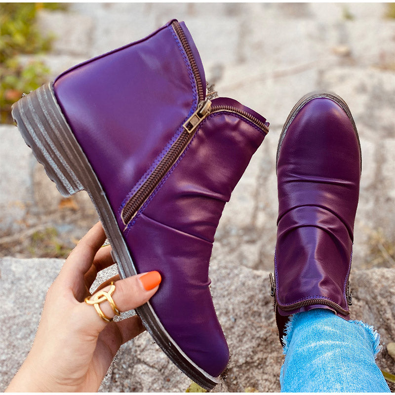WOMEN ZIPPER WATERPROOF ANKLE-SUPPORT BOOTS 2025