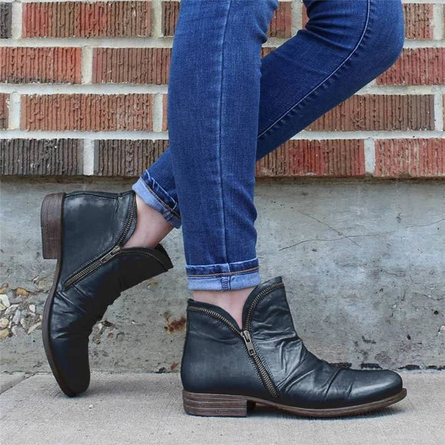 WOMEN ZIPPER WATERPROOF ANKLE-SUPPORT BOOTS 2025