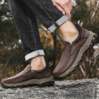 Mostelo® Mens Slip On Casual Outdoor Leather Walking Hiking Shoes V3688