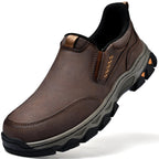 Mostelo® Mens Slip On Casual Outdoor Leather Walking Hiking Shoes V3686