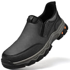 Mostelo® Mens Slip On Casual Outdoor Leather Walking Hiking Shoes V3686