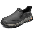 Mostelo® Mens Slip On Casual Outdoor Leather Walking Hiking Shoes V3686