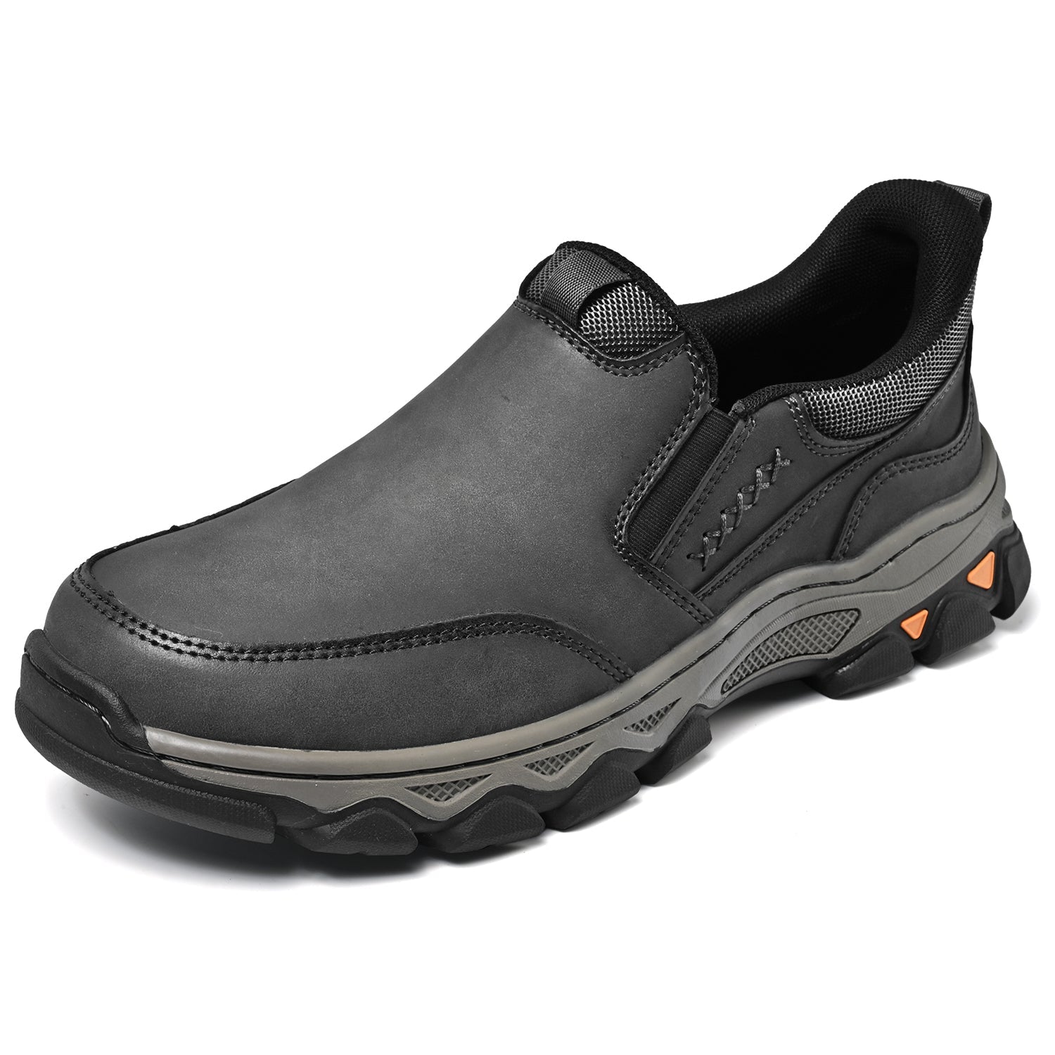 Mostelo® Mens Slip On Casual Outdoor Leather Walking Hiking Shoes V3686