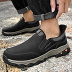Mostelo® Mens Slip On Casual Outdoor Leather Walking Hiking Shoes V3686