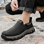 Mostelo® Mens Slip On Casual Outdoor Leather Walking Hiking Shoes V3686