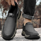 Mostelo® Mens Slip On Casual Outdoor Leather Walking Hiking Shoes V3686