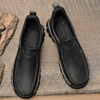 Mostelo® Mens Slip On Casual Outdoor Leather Walking Hiking Shoes V3672/V3673