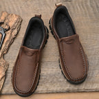 Mostelo® Mens Slip On Casual Outdoor Leather Walking Hiking Shoes V3672/V3673
