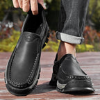 Mostelo® Mens Slip On Casual Outdoor Leather Walking Hiking Shoes V3672/V3673