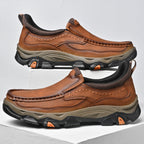 Mostelo® Mens Slip On Casual Outdoor Leather Walking Hiking Shoes V3672/V3673