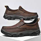 Mostelo® Mens Slip On Casual Outdoor Leather Walking Hiking Shoes V3672/V3673