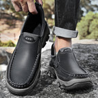 Mostelo® Mens Slip On Casual Outdoor Leather Walking Hiking Shoes V3672/V3673
