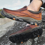 Mostelo® Mens Slip On Casual Outdoor Leather Walking Hiking Shoes V3672/V3673