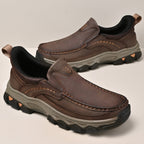Mostelo® Mens Slip On Casual Outdoor Leather Walking Hiking Shoes V3688