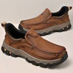 Mostelo® Mens Slip On Casual Outdoor Leather Walking Hiking Shoes V3688