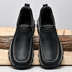 Mostelo® Mens Slip On Casual Outdoor Leather Walking Hiking Shoes V3689