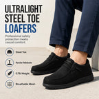 🥾 50% OFF NOW! 🛡️ Slip-On Steel Toe Safety Loafers – Ultralight 0.7lb, ASTM Certified & Casual Comfort 💪