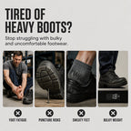🥾 50% OFF NOW! 🛡️ Slip-On Steel Toe Safety Loafers – Ultralight 0.7lb, ASTM Certified & Casual Comfort 💪
